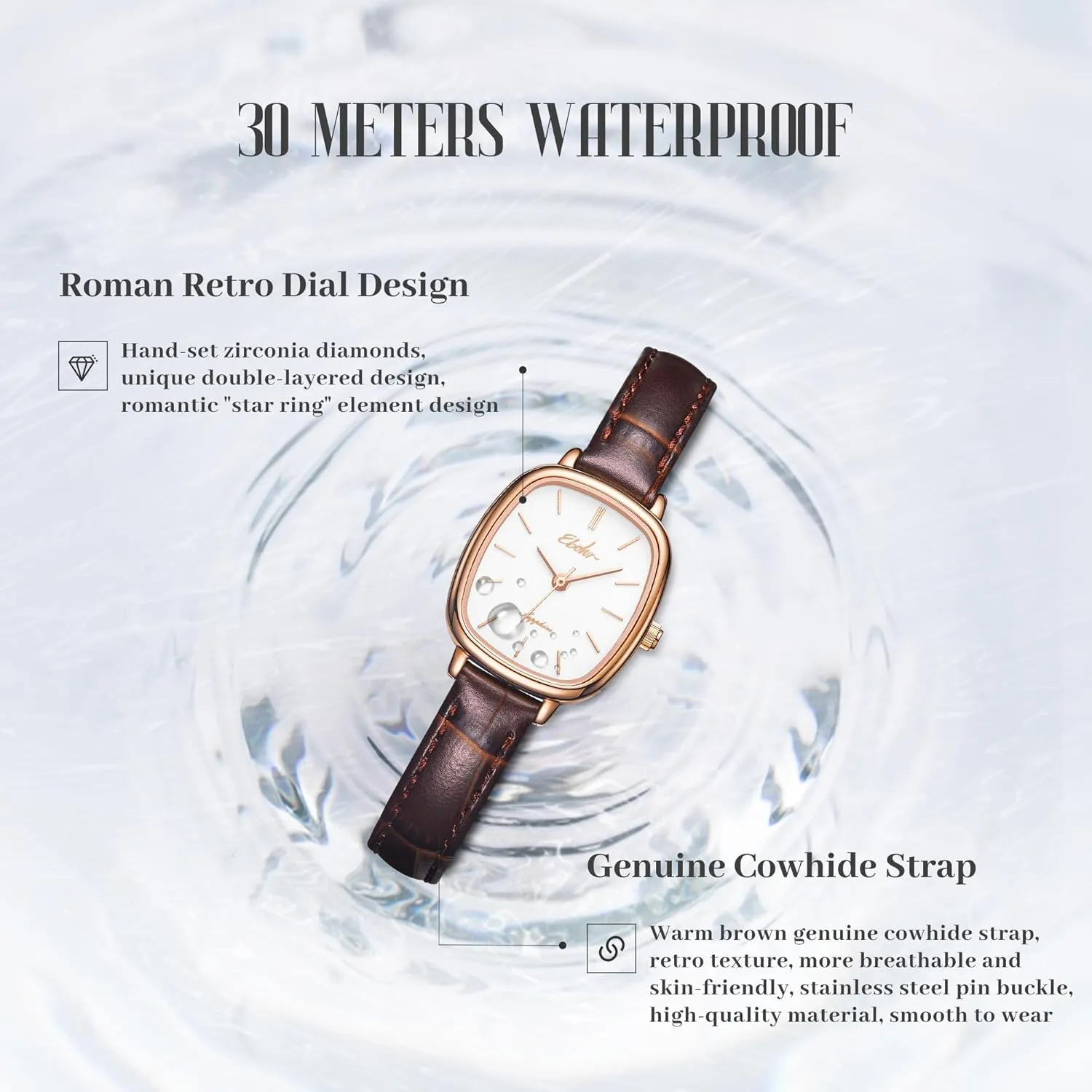 Women's Classical Quartz Watch Stylish and Sturdy Ladies Watch with Elegant Cowhide Leather Band - Perfect for Any Occasion