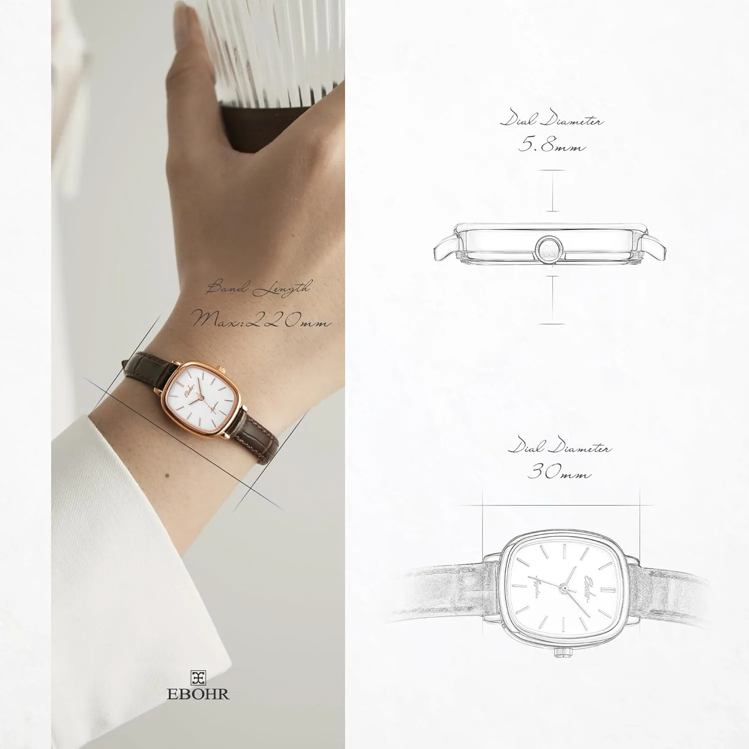 Women's Classical Quartz Watch Stylish and Sturdy Ladies Watch with Elegant Cowhide Leather Band - Perfect for Any Occasion