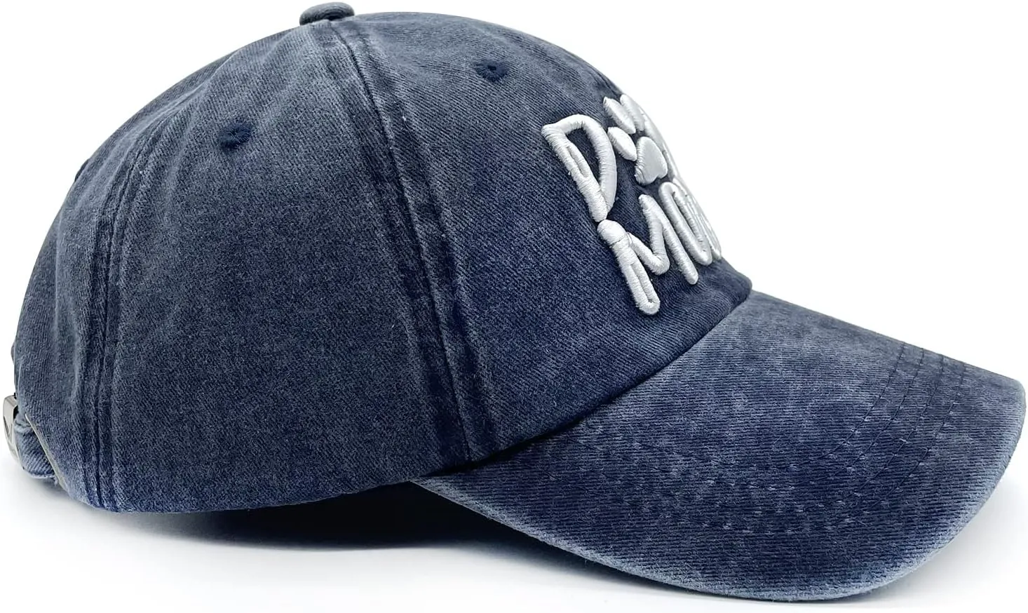 Women's Embroidered Dog Mom Hat Adjustable Denim Baseball Cap