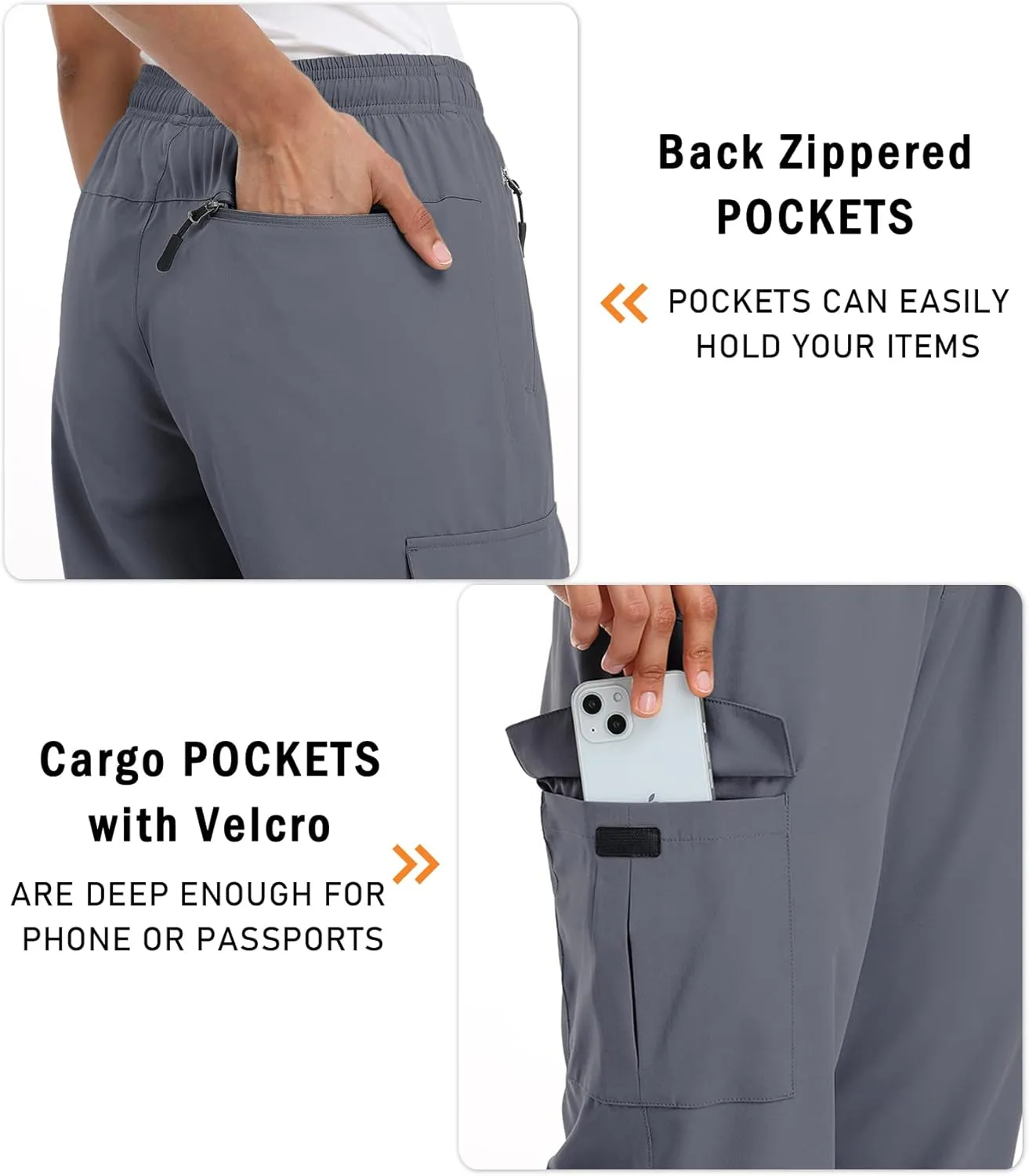 Women's Hiking Capris Pants Dri Fit UPF50  Outdoor Camping Travel Capri Elastic Waist Drawcord Active Joggers Capris