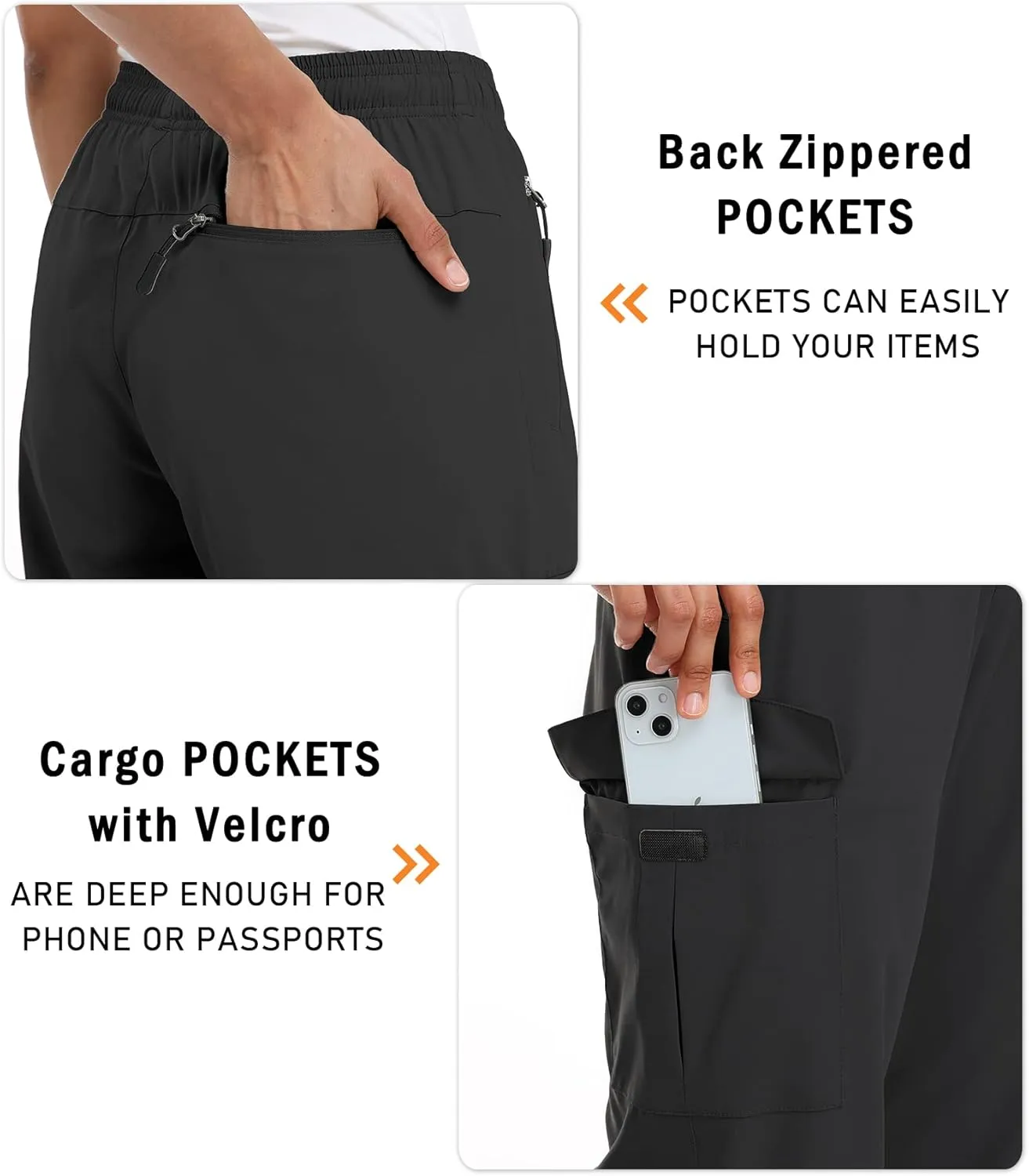 Women's Hiking Capris Pants Dri Fit UPF50  Outdoor Camping Travel Capri Elastic Waist Drawcord Active Joggers Capris