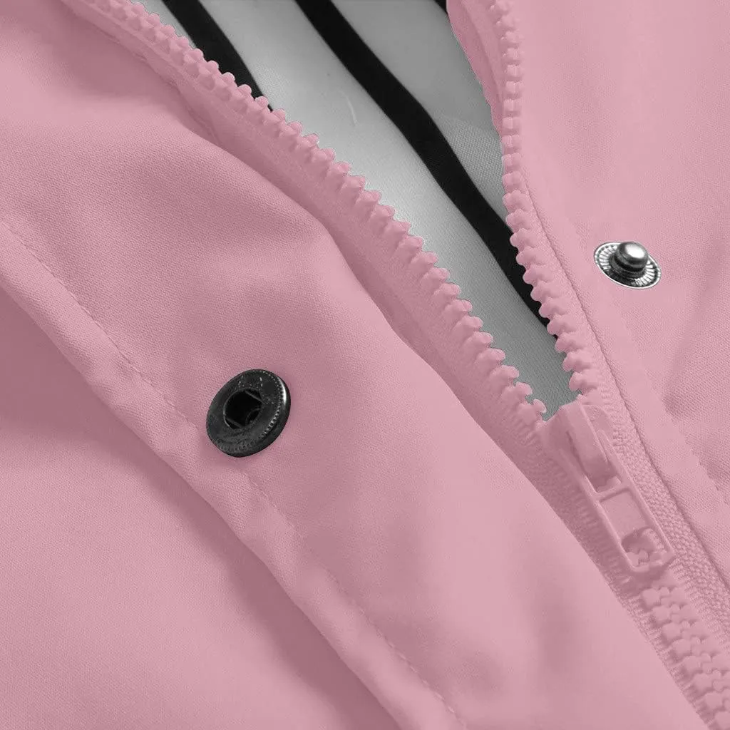 Women's Long Rain Jacket With Hood Raincoat Waterproof Windbreaker 2025 Trench Outdoor Coat