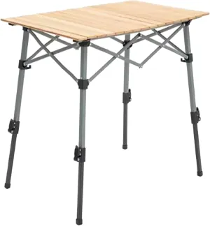 Wooden Camping Table Adjustable Height Camping Table Folding Picnic Tables Detachable Desktop with Carry Bag for Outdoor