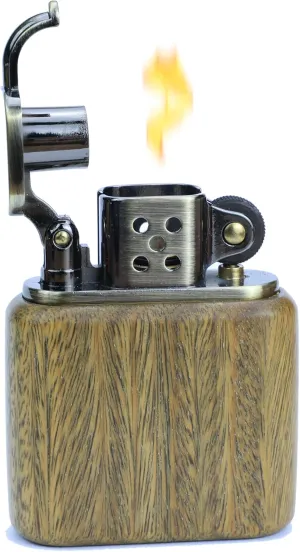 Wooden high-end retro windproof and oil-saving lifting arm gasoline kerosene lighter
