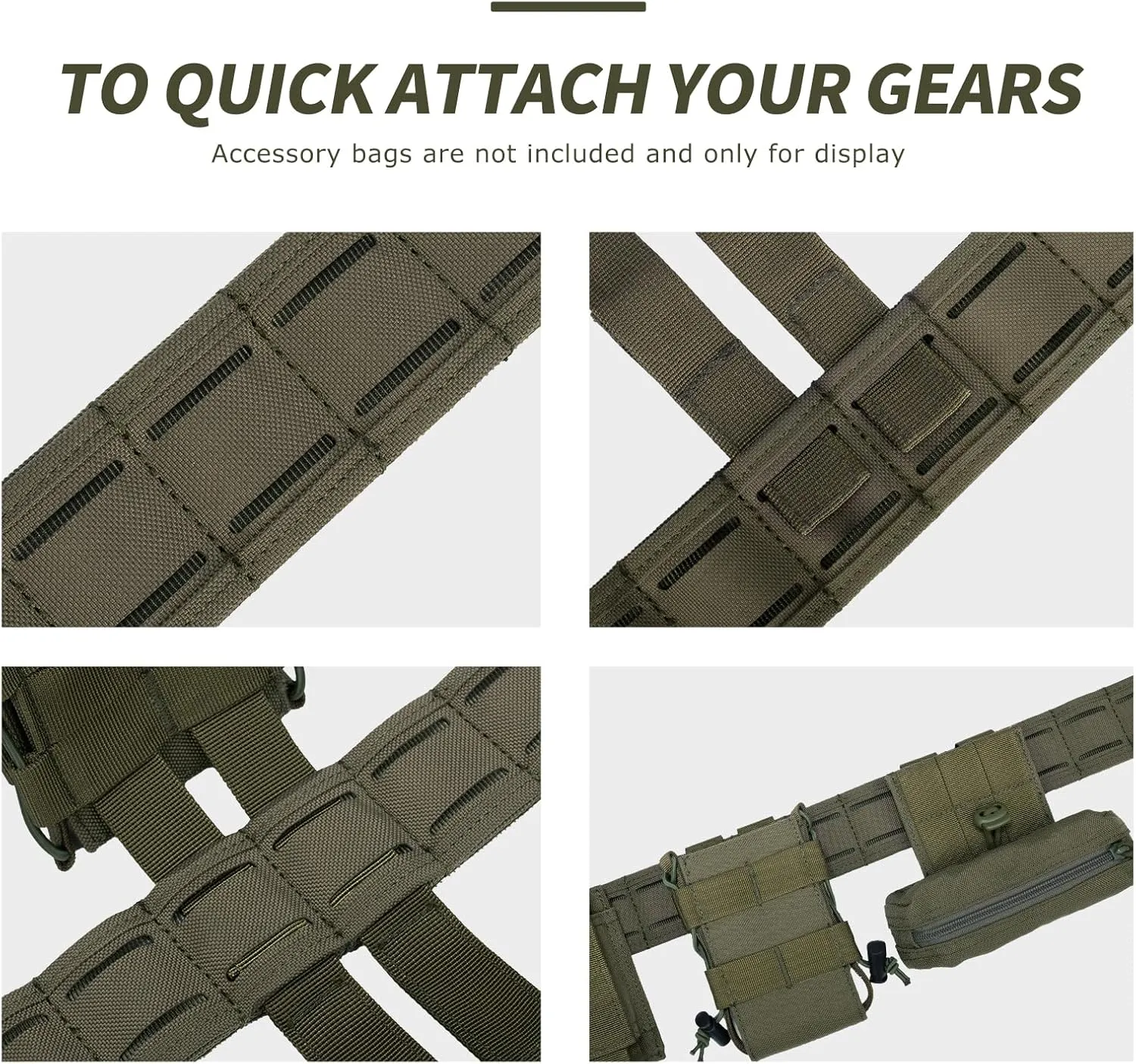 YAKEDA Tactical Battle Belt with Quick-Release, Padded Nylon with Inner Belt & Anti-Slip Feature