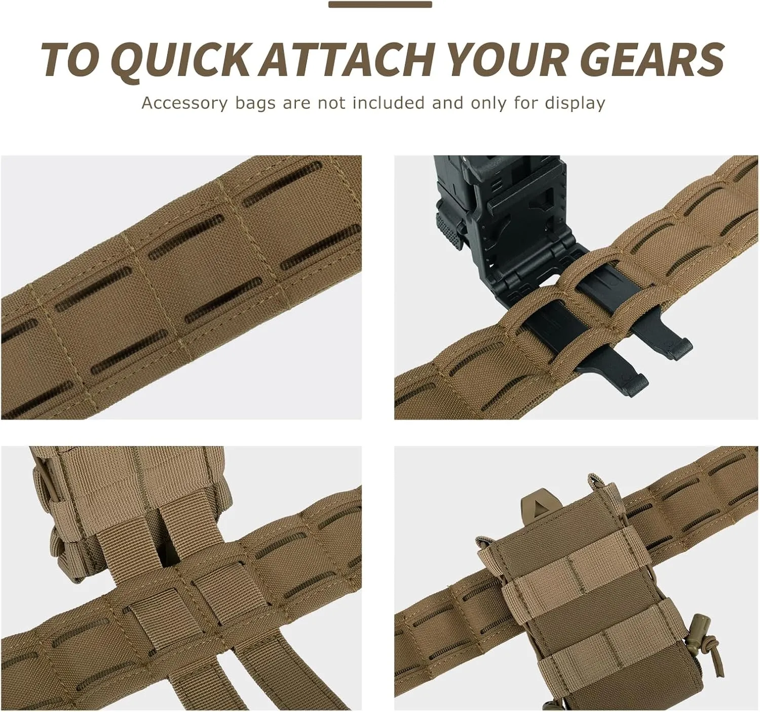 YAKEDA Tactical Battle Belt with Quick-Release, Padded Nylon with Inner Belt & Anti-Slip Feature