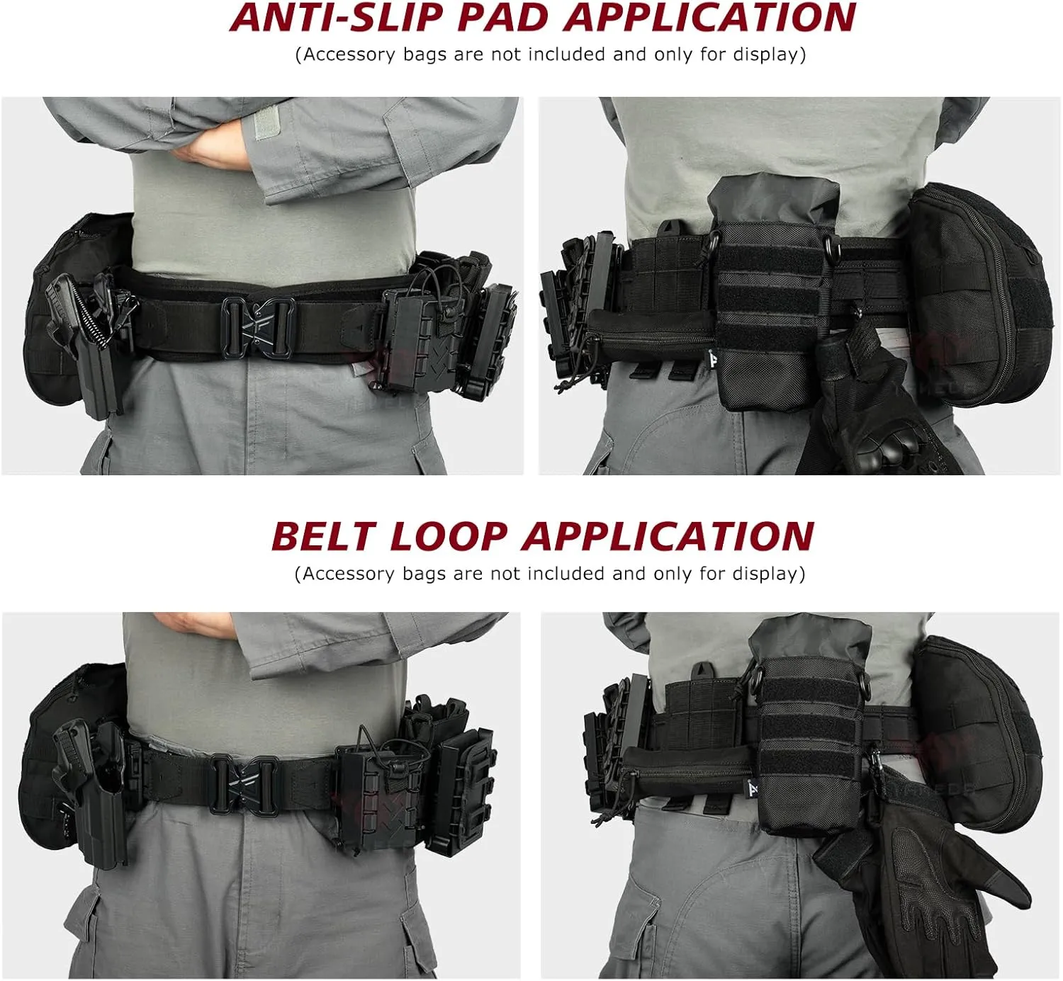 YAKEDA Tactical Battle Belt with Quick-Release, Padded Nylon with Inner Belt & Anti-Slip Feature