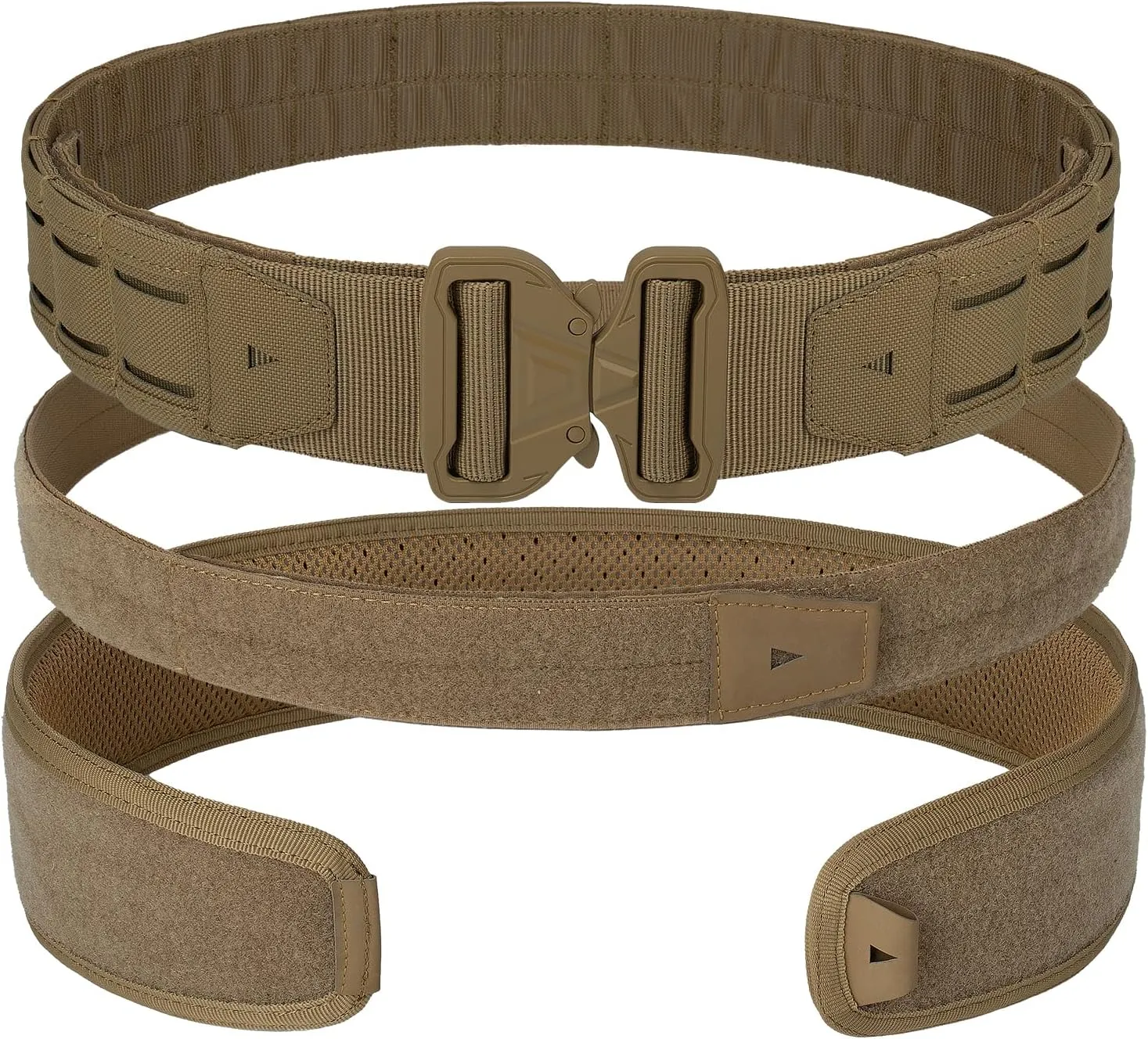YAKEDA Tactical Battle Belt with Quick-Release, Padded Nylon with Inner Belt & Anti-Slip Feature