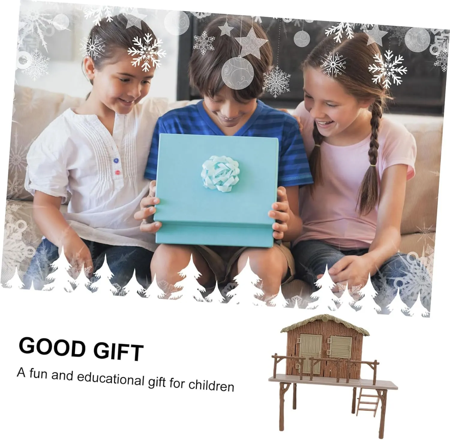 Yardwe Straw Shed Ornament Little House Decor PVC Material Realistic and Compact for Boys and Girls' Play and Decor