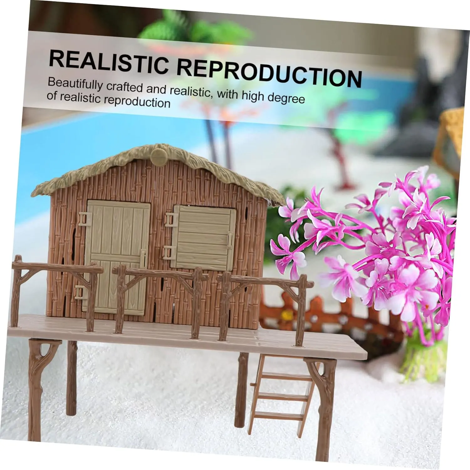 Yardwe Straw Shed Ornament Little House Decor PVC Material Realistic and Compact for Boys and Girls' Play and Decor