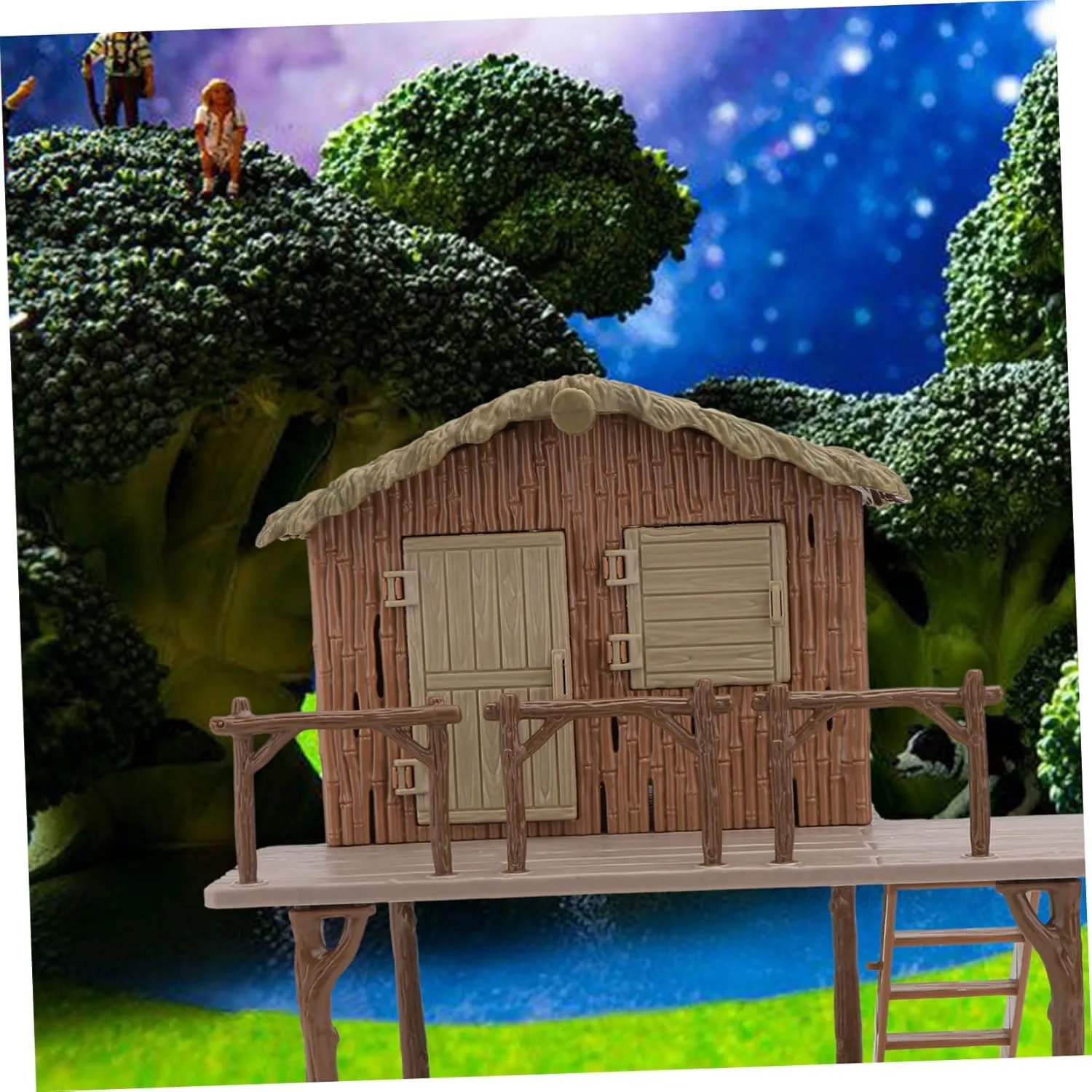 Yardwe Straw Shed Ornament Little House Decor PVC Material Realistic and Compact for Boys and Girls' Play and Decor