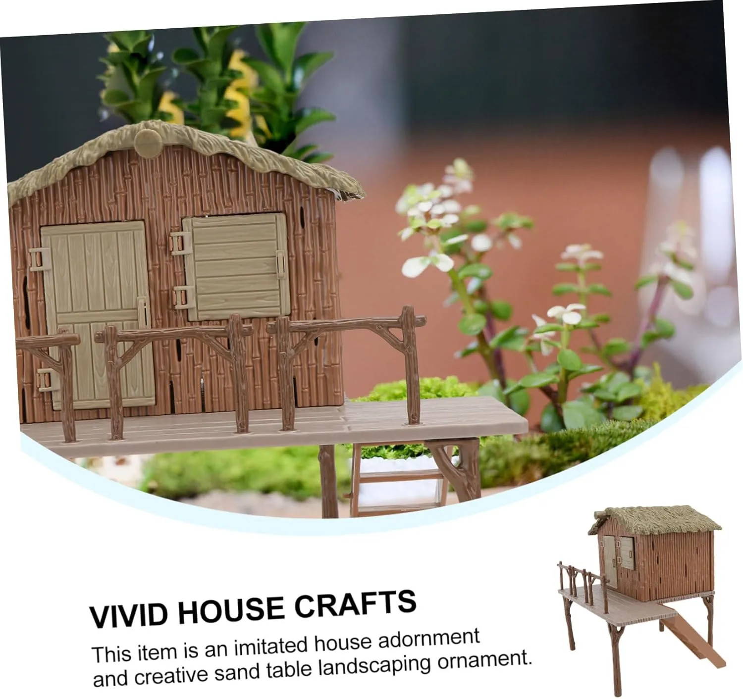 Yardwe Straw Shed Ornament Little House Decor PVC Material Realistic and Compact for Boys and Girls' Play and Decor
