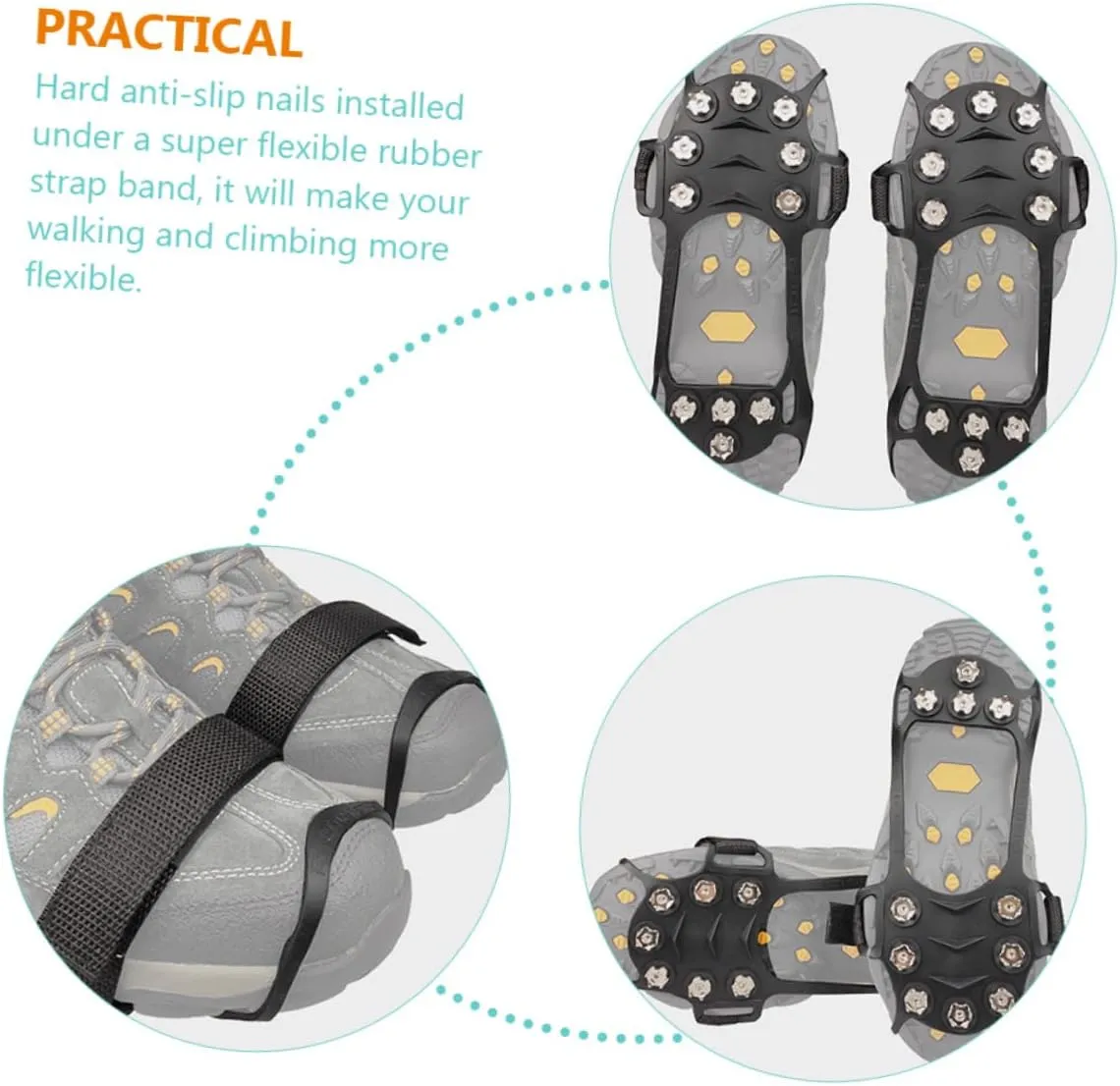 YARNOW Mountaineering Covers Slip-on Shoe Gripper Snowfield Shoe Cover Chains Snow Shoes Prevent Snow Cleats