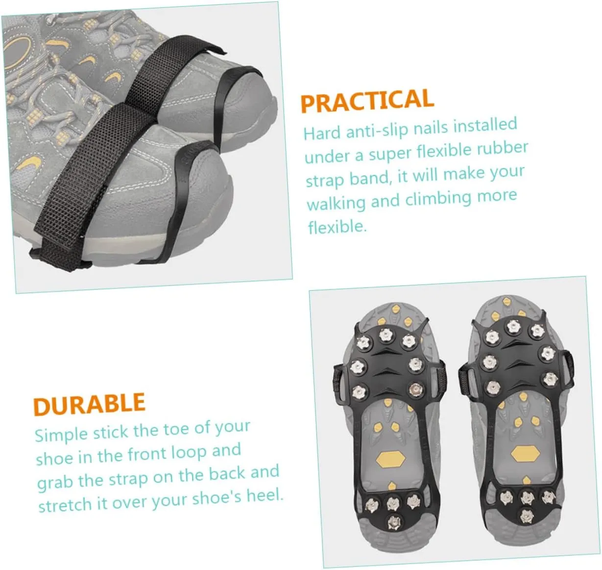YARNOW Mountaineering Covers Slip-on Shoe Gripper Snowfield Shoe Cover Chains Snow Shoes Prevent Snow Cleats