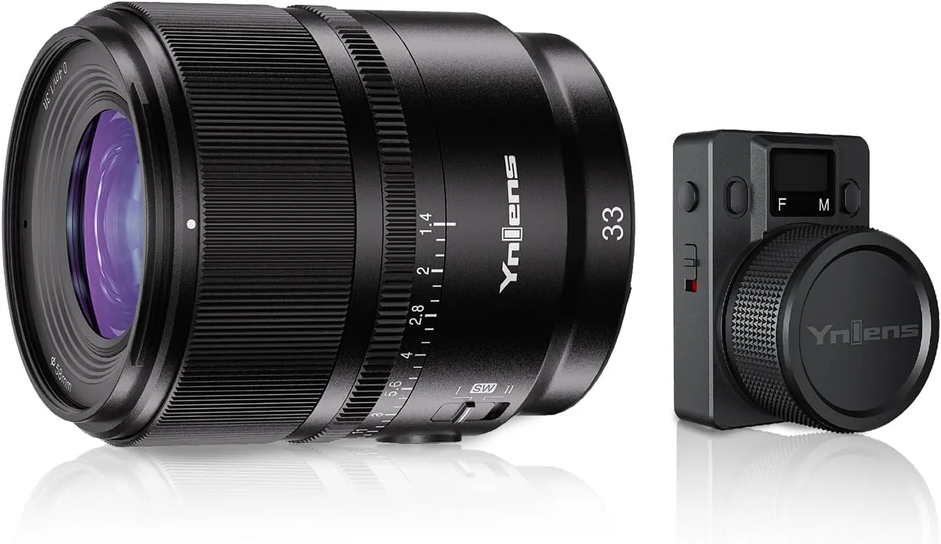 YONGNUO YN33mm F1.4 Lens w/Remote Controller, 33mm F1.4 Auto Focus Large Aperture APS-C Frame, Standard Prime Lens for Sony E Mount