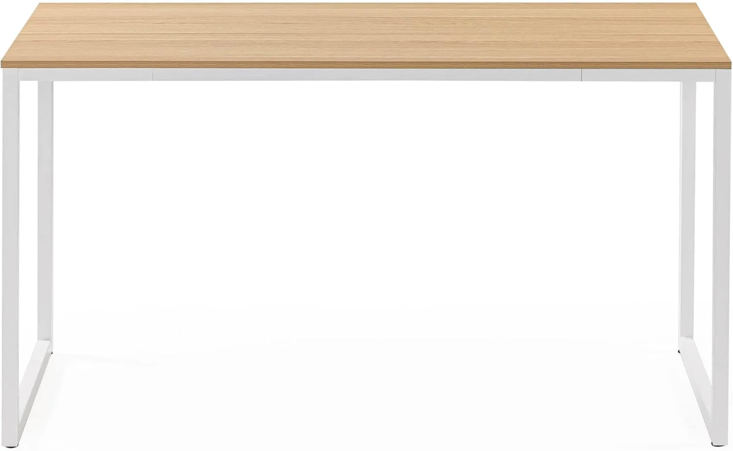 ZINUS Jennifer 55 Inch White Frame Desk, Computer Workstation, Office Desk, Dining Table, Easy Assembly, Natural