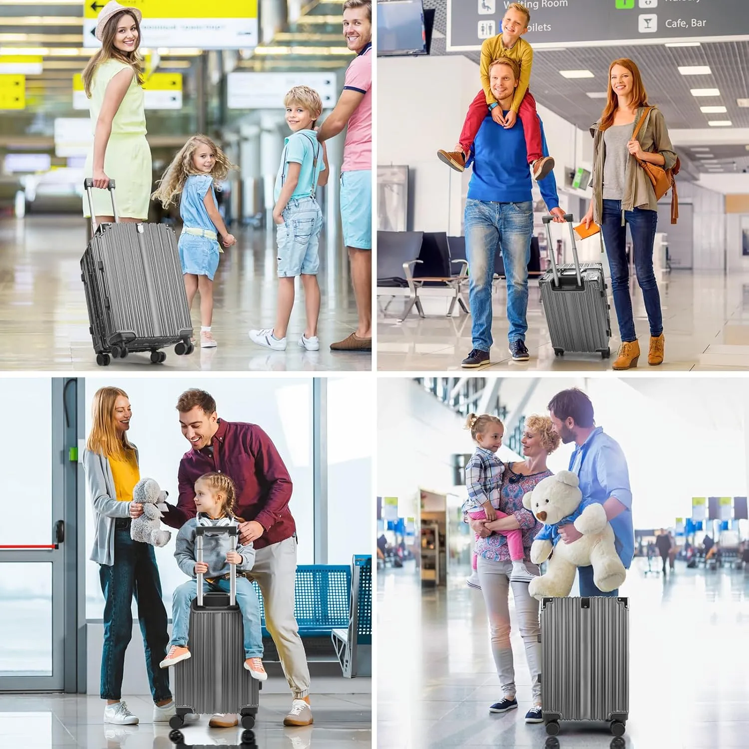 Zipperless Luggage | 20 Inch Airline Approved | PC   Aluminum Frame | TSA Lock, Scratch-Proof Hardshell & Silent Wheels | Lightweight Carry-On for Business Travel (Gray)