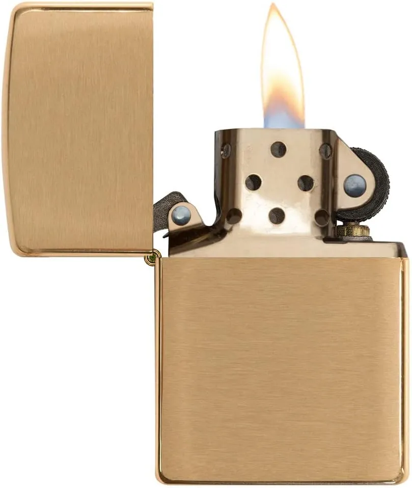 Zippo All-in-One Kit with Brushed Brass Windproof Lighter