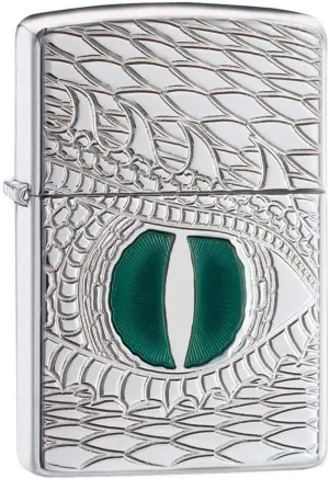 Zippo Armor Dragon's Eye Pocket Lighter, High Polish Chrome