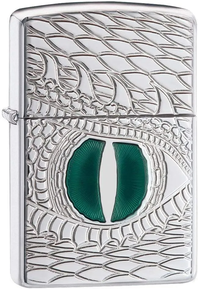 Zippo Armor Dragon's Eye Pocket Lighter, High Polish Chrome