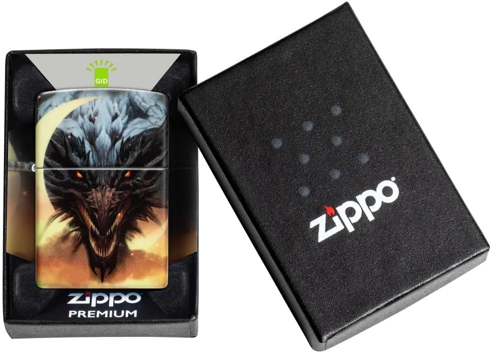 Zippo Dragon Design Glow in The Dark Green Matte Pocket Lighter