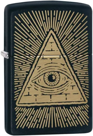 Zippo Eye of Providence Black Matte Pocket Lighter