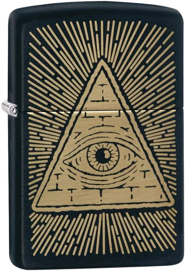 Zippo Eye of Providence Black Matte Pocket Lighter