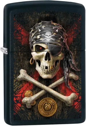 Zippo Lighter: Anne Stokes Pirate Skull - Black Matte 78819