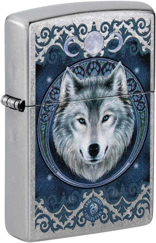 Zippo Lighter: Anne Stokes Wolf - Street Chrome 81203