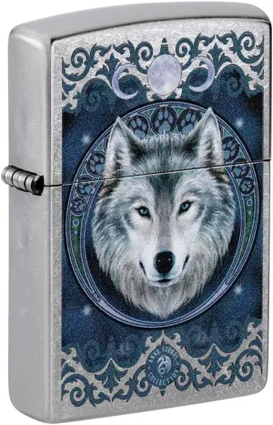 Zippo Lighter: Anne Stokes Wolf - Street Chrome 81203