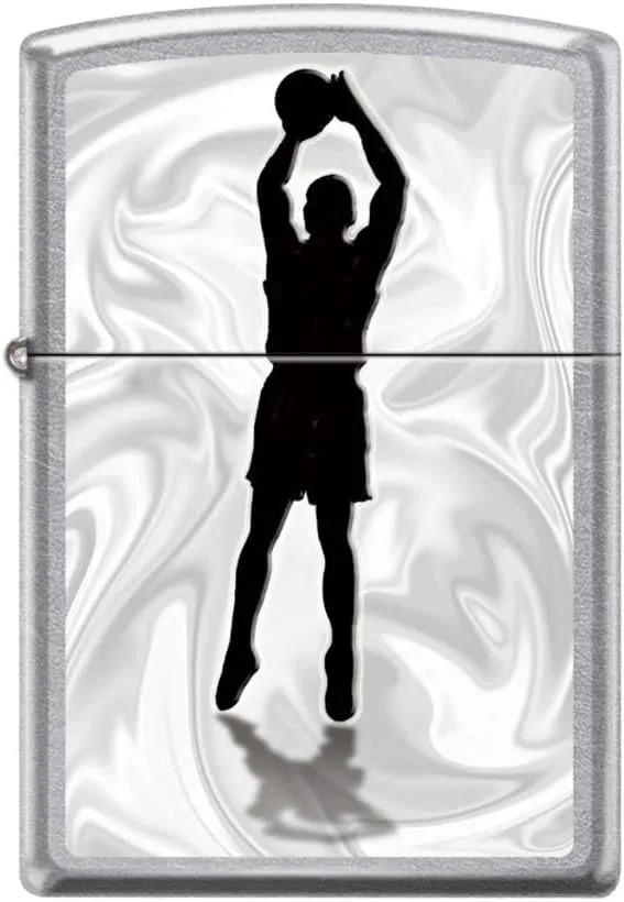Zippo Lighter- Basketball Player Shadow Street Chrome Windproof Lighter #Z5267