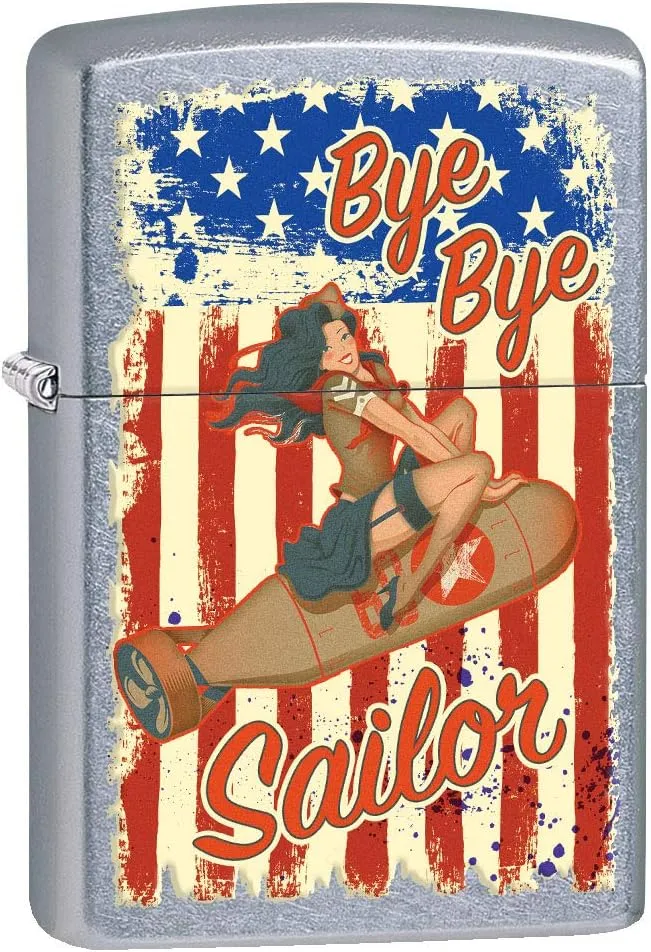 Zippo Lighter: Bye Bye Sailor, Pin-up Girl - Street Chrome 80779