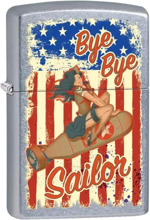 Zippo Lighter: Bye Bye Sailor, Pin-up Girl - Street Chrome 80779