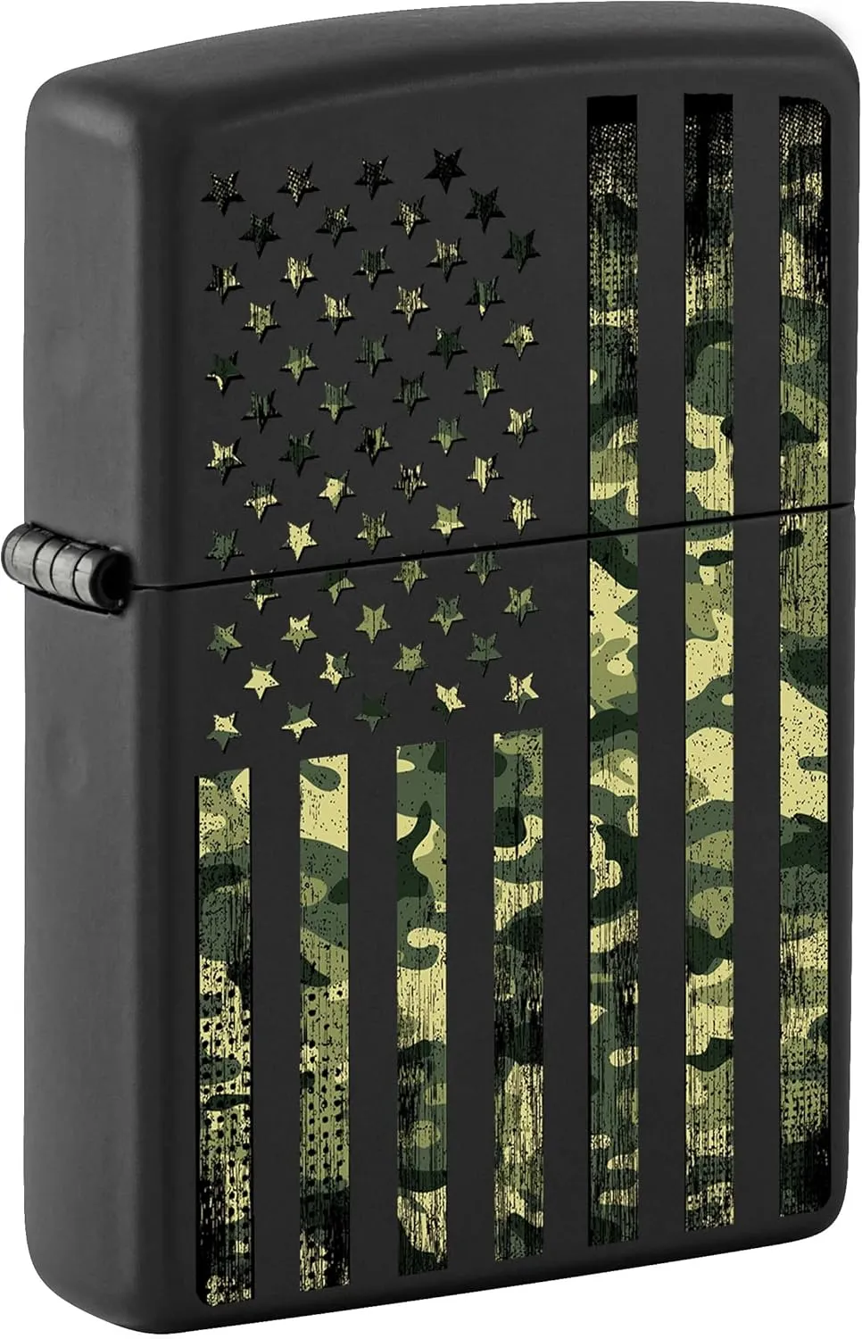 Zippo Lighter, Camouflage United States Flag - Black Matte 80983
