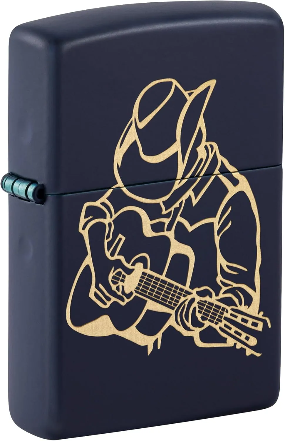 Zippo Lighter: Cowboy with Guitar, Engraved - Navy Matte 81586