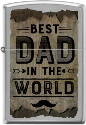 Zippo Lighter-Father and Son Happy Fathers Day Dad Fishing Windproof Lighter (Best Dad in The World Mustache Z5258)