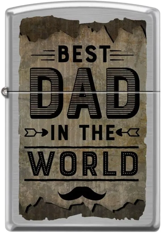Zippo Lighter-Father and Son Happy Fathers Day Dad Fishing Windproof Lighter (Best Dad in The World Mustache Z5258)