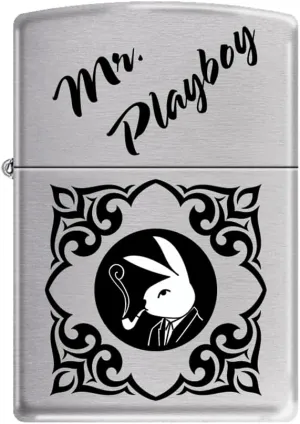 Zippo Lighter -for Playboy Rabbit Head Design Bunny Pink Windproof Lighter (Mr.Playboy Z5555)