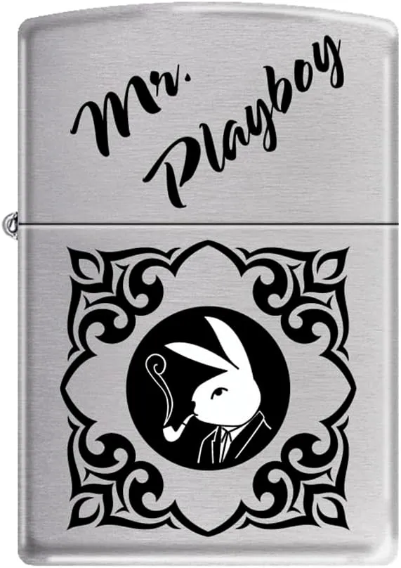 Zippo Lighter -for Playboy Rabbit Head Design Bunny Pink Windproof Lighter (Mr.Playboy Z5555)