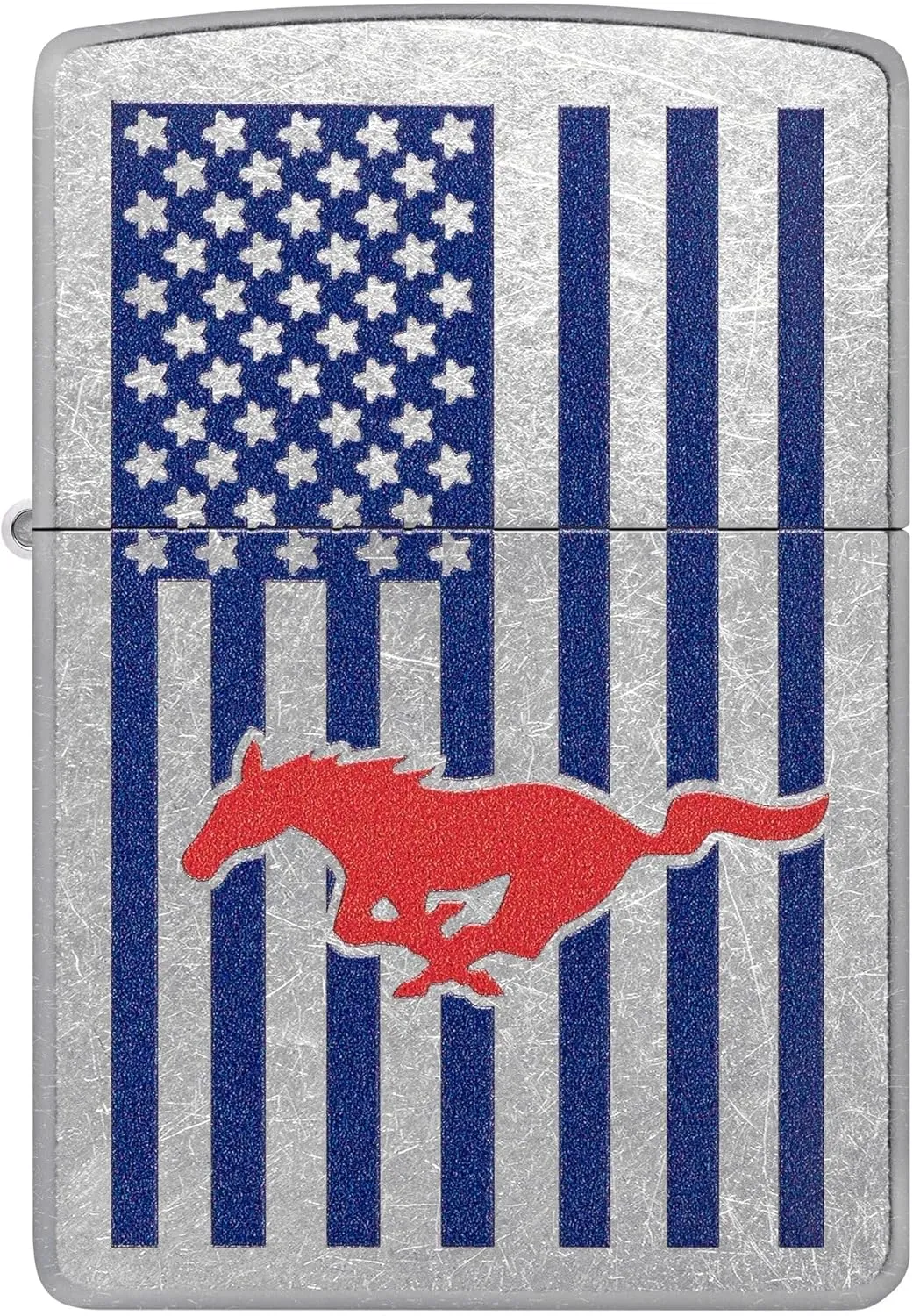 Zippo Lighter Ford Mustang American Flag, Windproof, Custom Designed, Stainless Steel Body