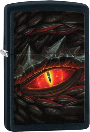 Zippo Lighter: Glowing Dragon Eye - Black Matte 80830