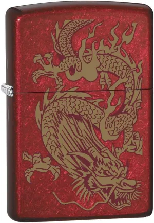 Zippo Lighter: Golden Dragon - Candy Apple Red 79095