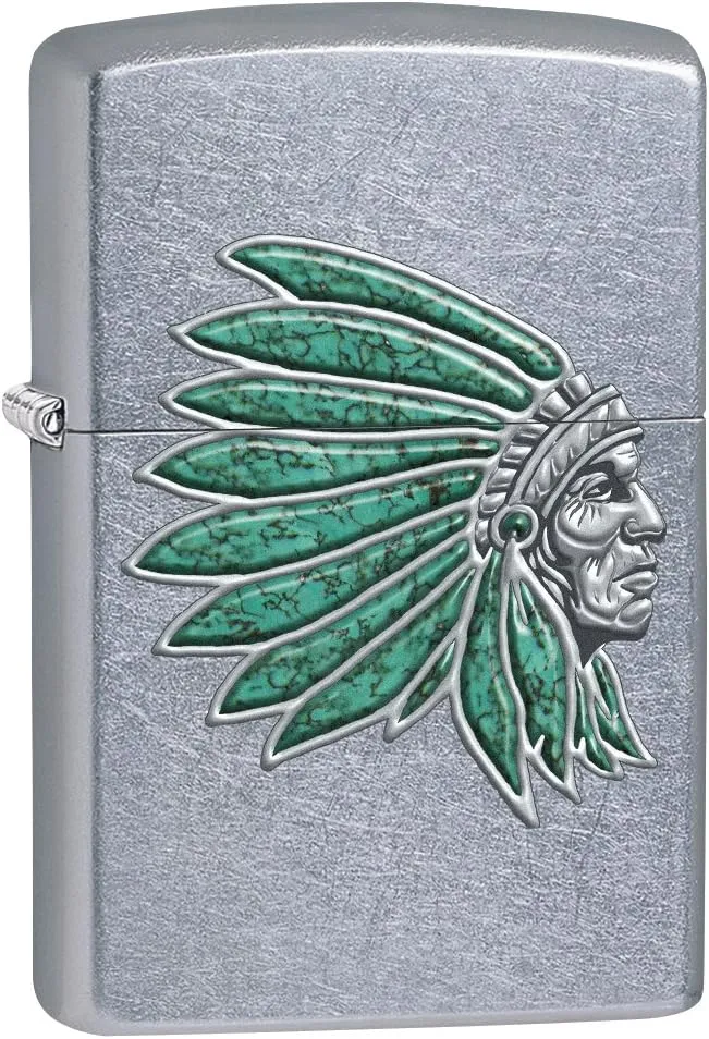 Zippo Lighter: Indian Head - Street Chrome 76515