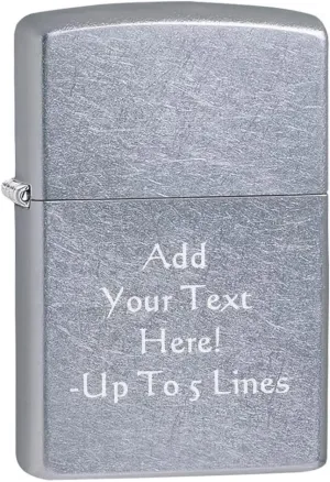 Zippo Lighter - Personalized Custom Message Engrave Chrome Windproof Lighter Street Chrome 207