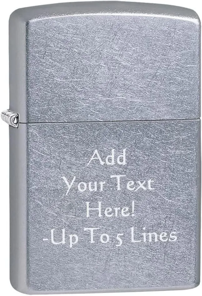 Zippo Lighter - Personalized Custom Message Engrave Chrome Windproof Lighter Street Chrome 207