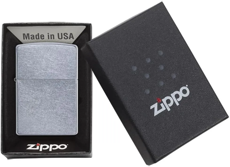 Zippo Lighter - Personalized Custom Message Engrave Chrome Windproof Lighter Street Chrome 207
