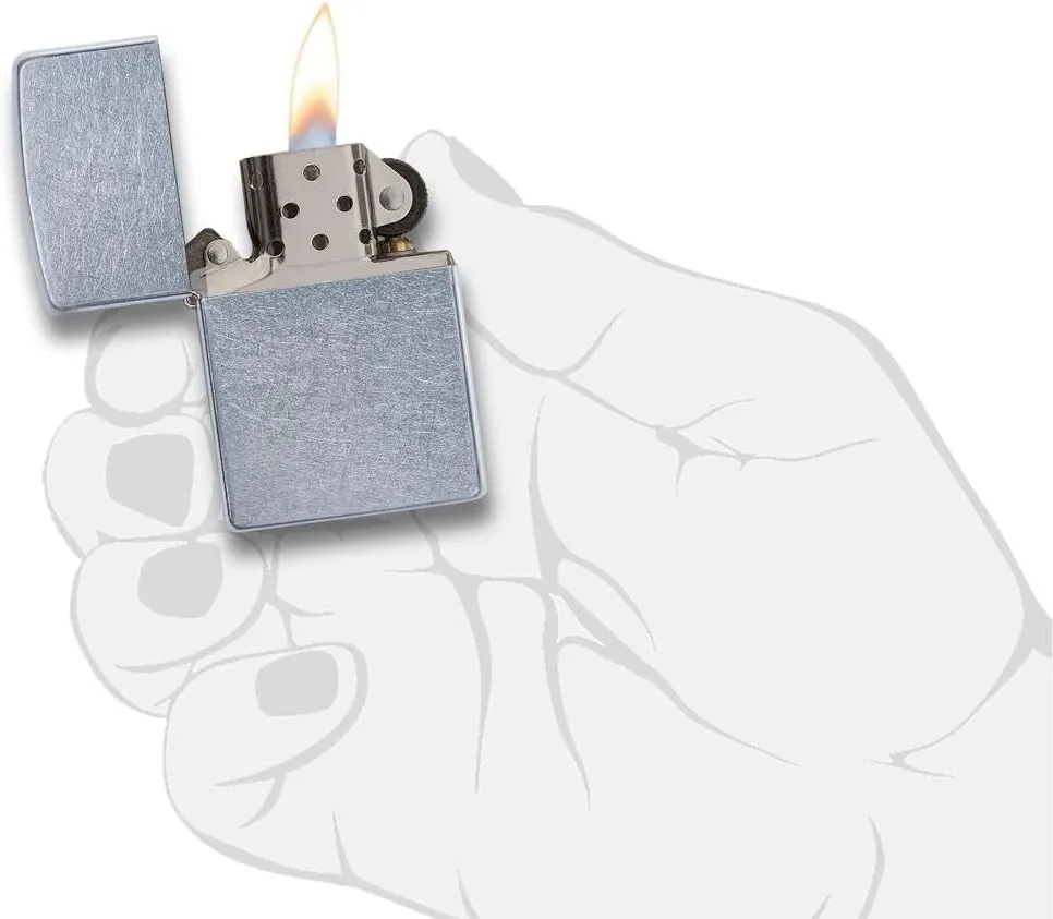 Zippo Lighter - Personalized Custom Message Engrave Chrome Windproof Lighter Street Chrome 207