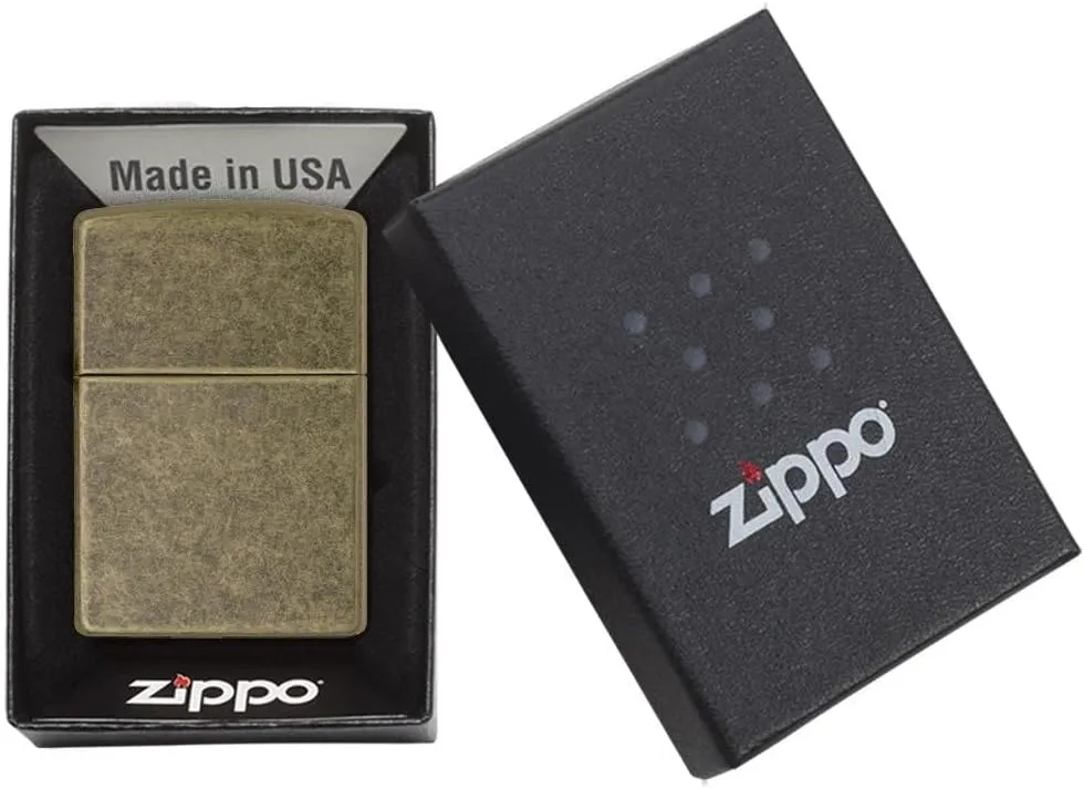 Zippo Lighter - Personalized Custom Message Engrave on Brass Windproof Lighter Antique Brass 201FB