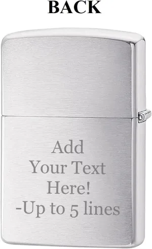 Zippo Lighter-Personalized Custom Message Engraved on Backside Black Labrador Retriever Brushed Chrome Windproof Lighter Z5423