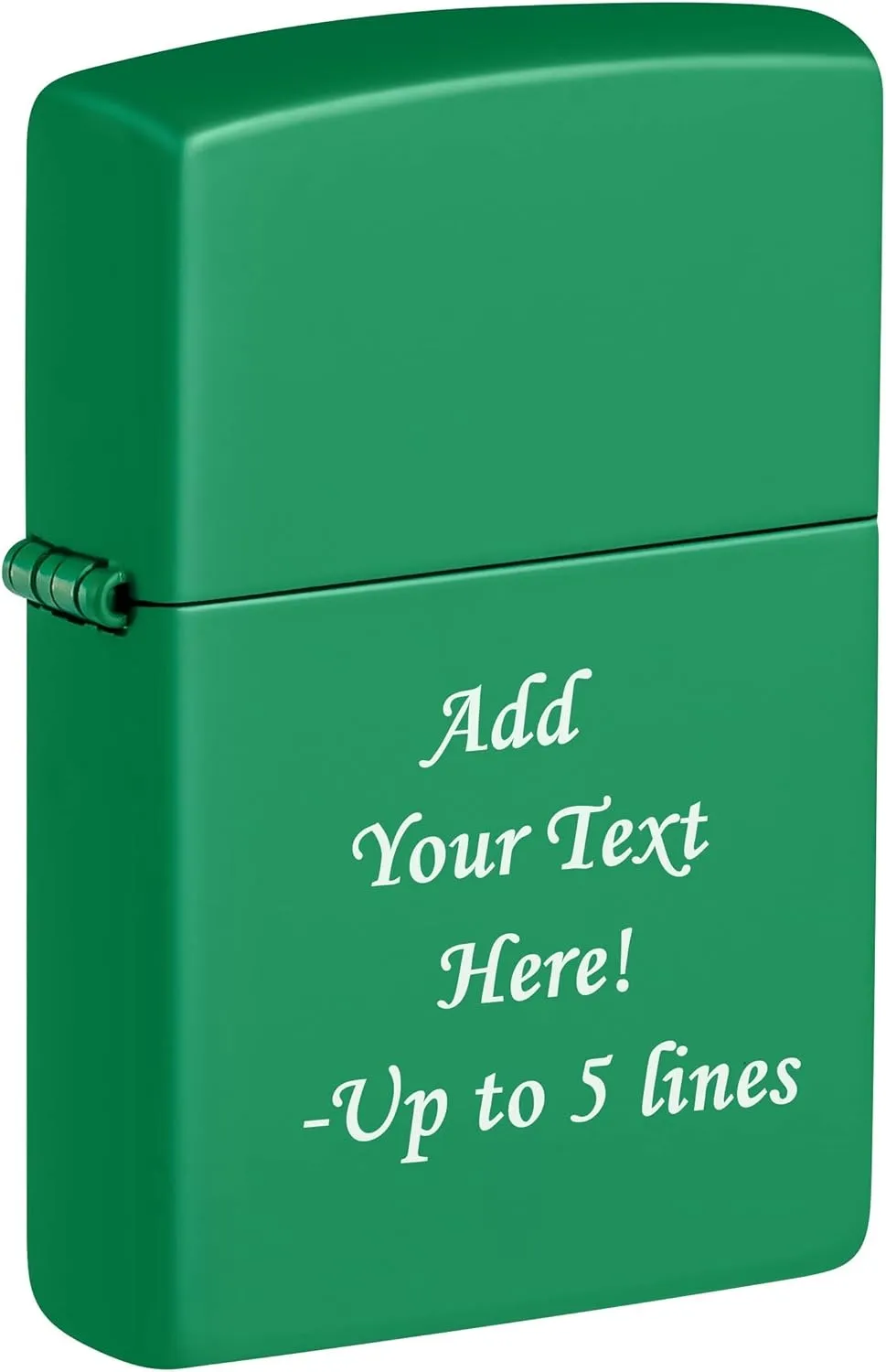 Zippo Lighter - Personalized Message Engraved on Backside Colored Windproof Lighter Grass Green Matte 48629